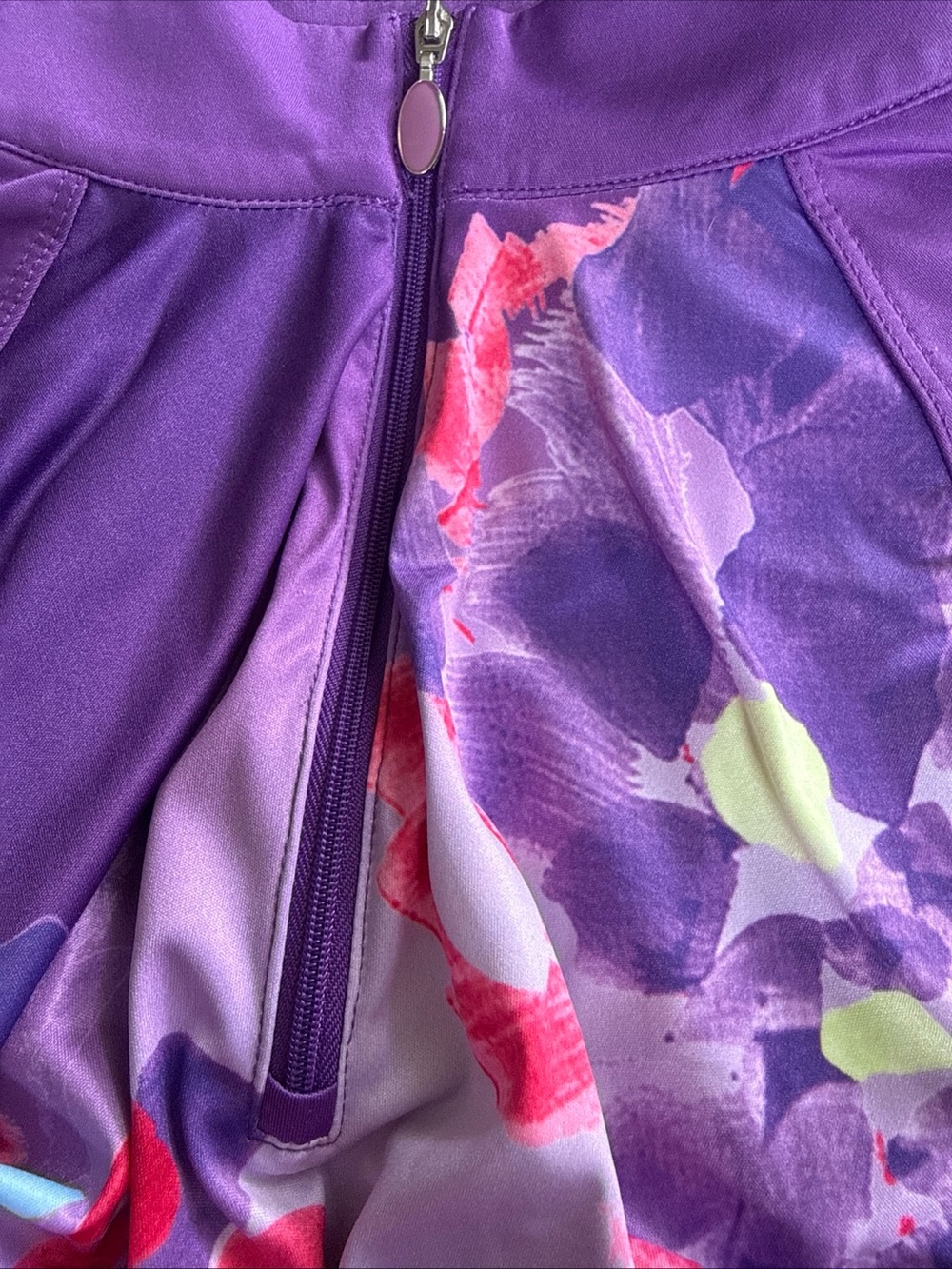 Greg Norman Solar XP Purple Floral Quarter-Zip Performance Golf Top large - Picture 10 of 10